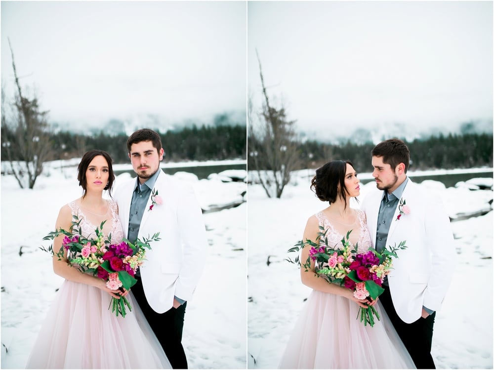 A Snowy Blush Pink Styled Wedding at Lake Wenatchee