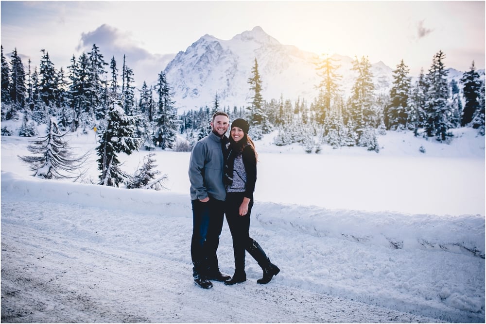 A Snowy Sunrise Anniversary Session on Mt. Baker