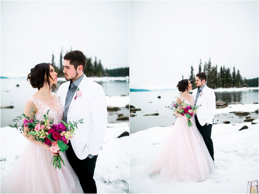 A Snowy Blush Pink Styled Wedding at Lake Wenatchee