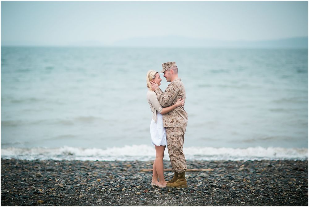 A Rainy Day Discovery Park Beach Engagement