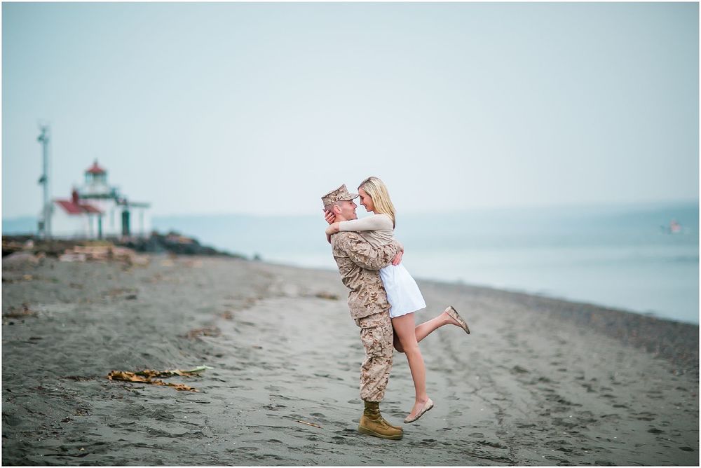 A Rainy Day Discovery Park Beach Engagement