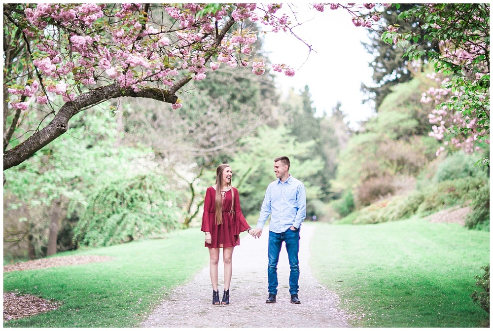 A Cloudy Spring Engagement at the Washington Park Arboretum