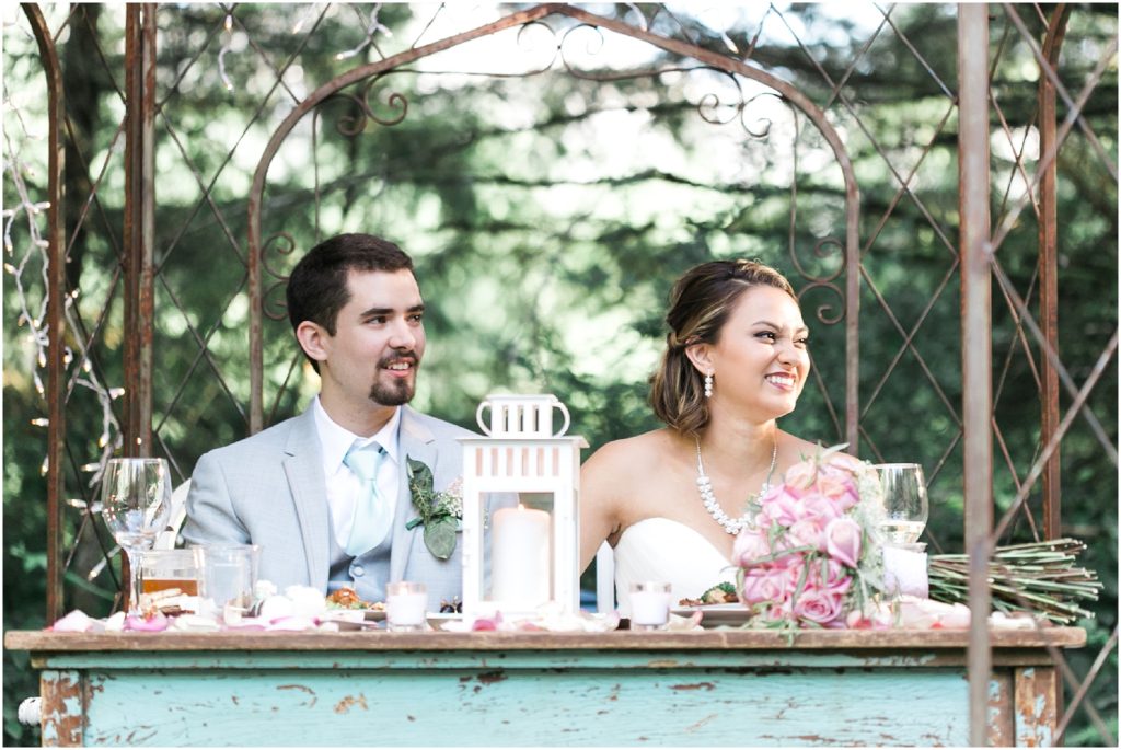 A Light Blue & Pink Backyard Wedding