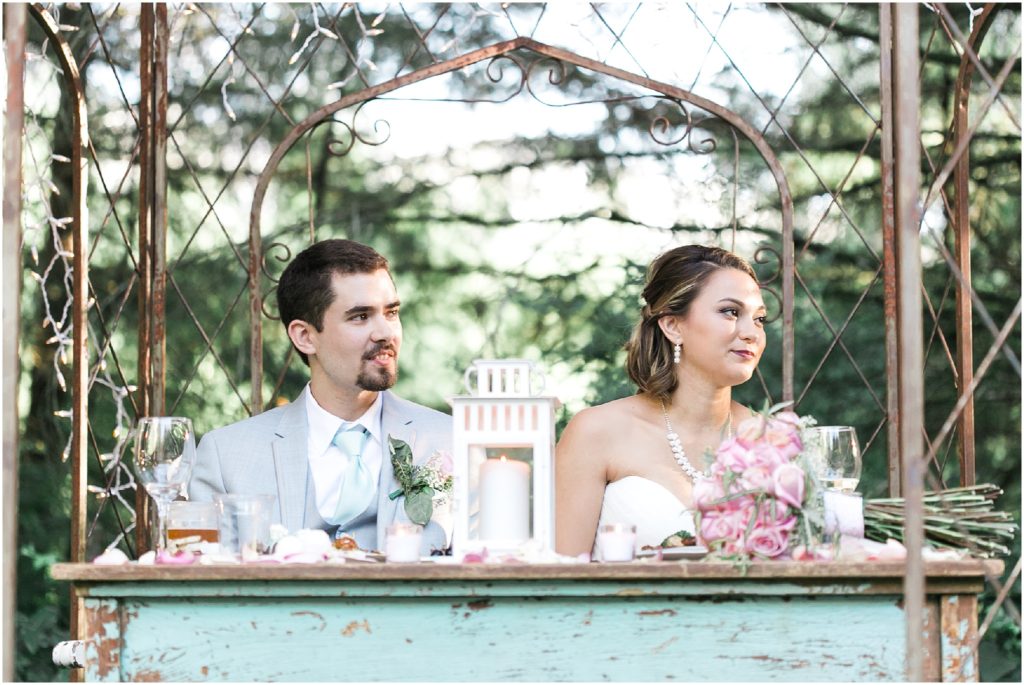 A Light Blue & Pink Backyard Wedding