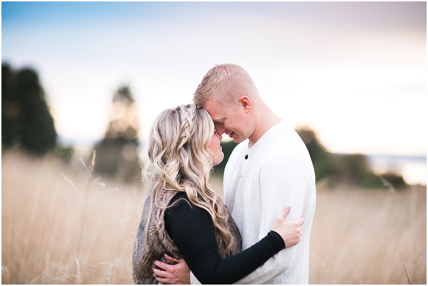 An Autumn Sunset Engagement at Discovery Park