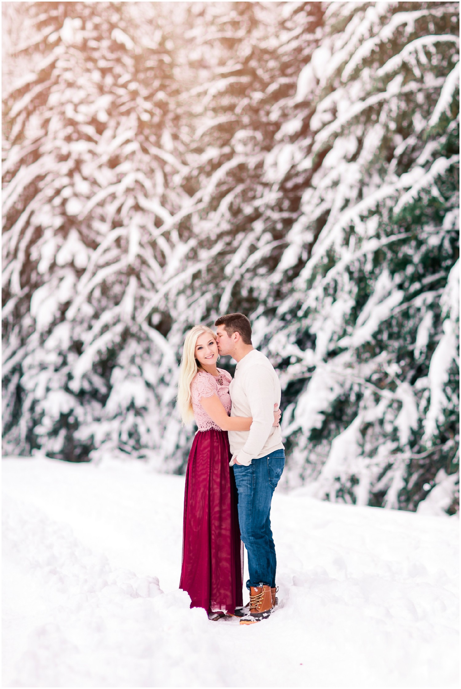 A Magical Winter Engagement Session at Gold Creek Pond