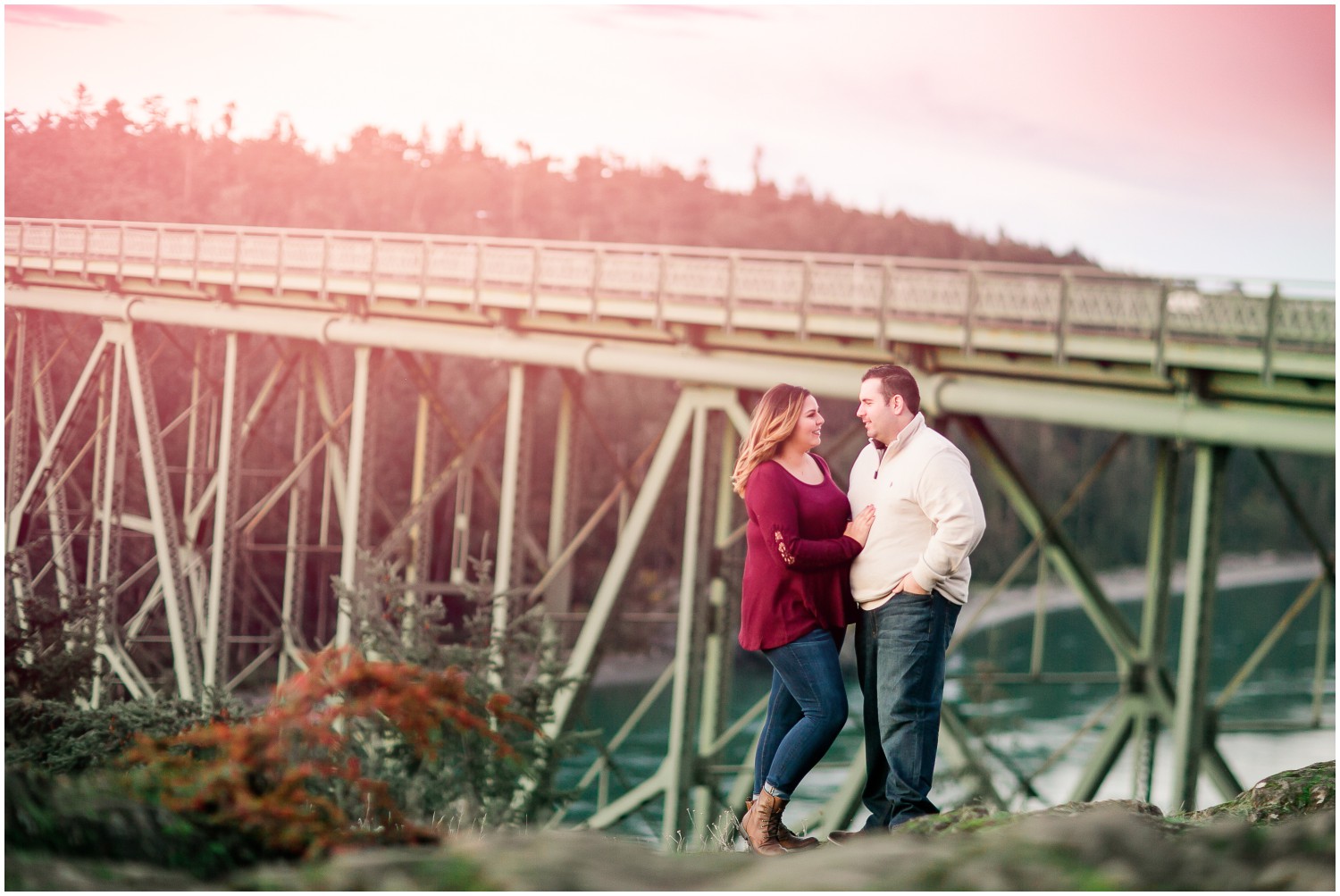 A Sunrise Engagement Session at Deception Pass Bridge