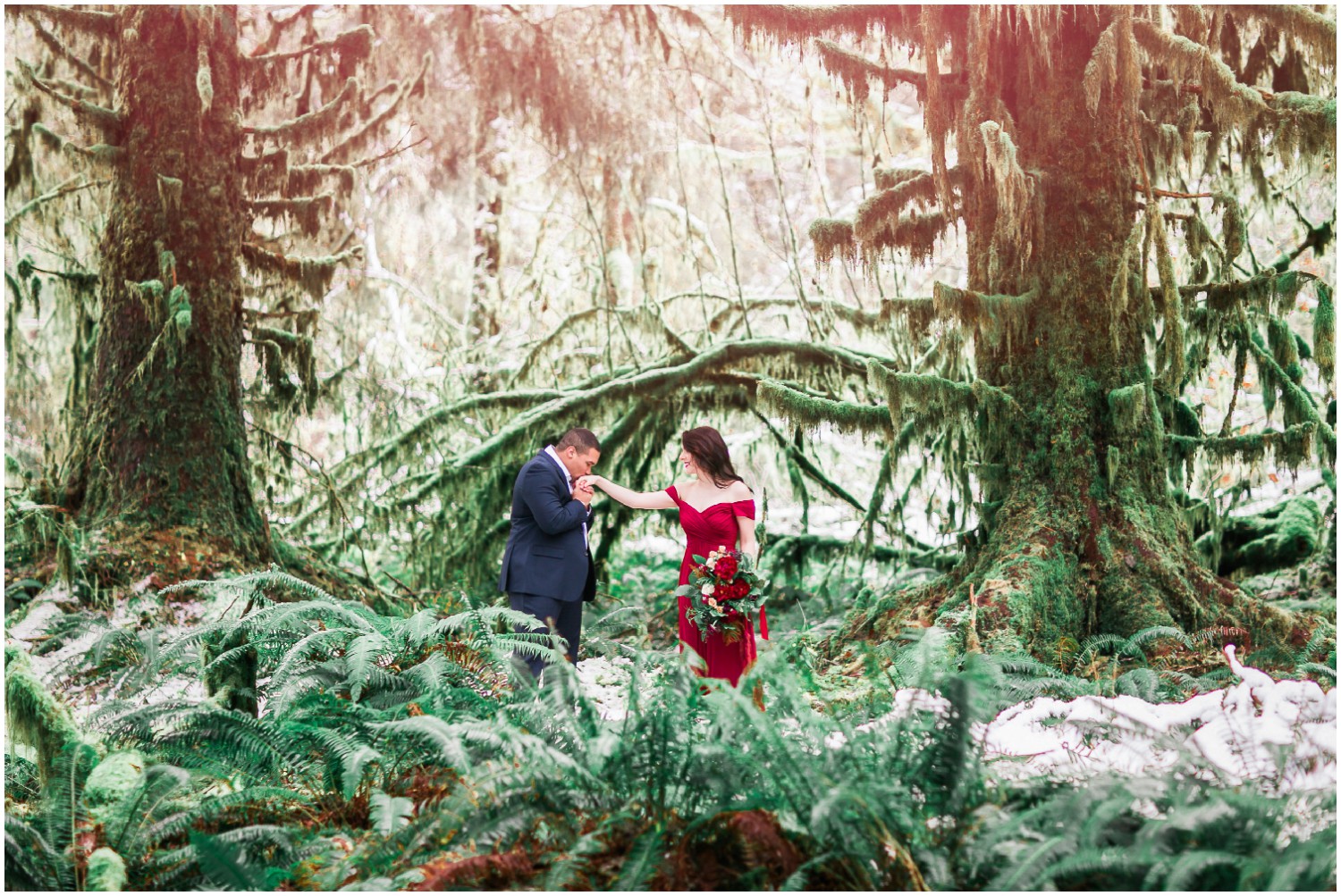 A Mossy Anniversary Session at the Hoh Rainforest