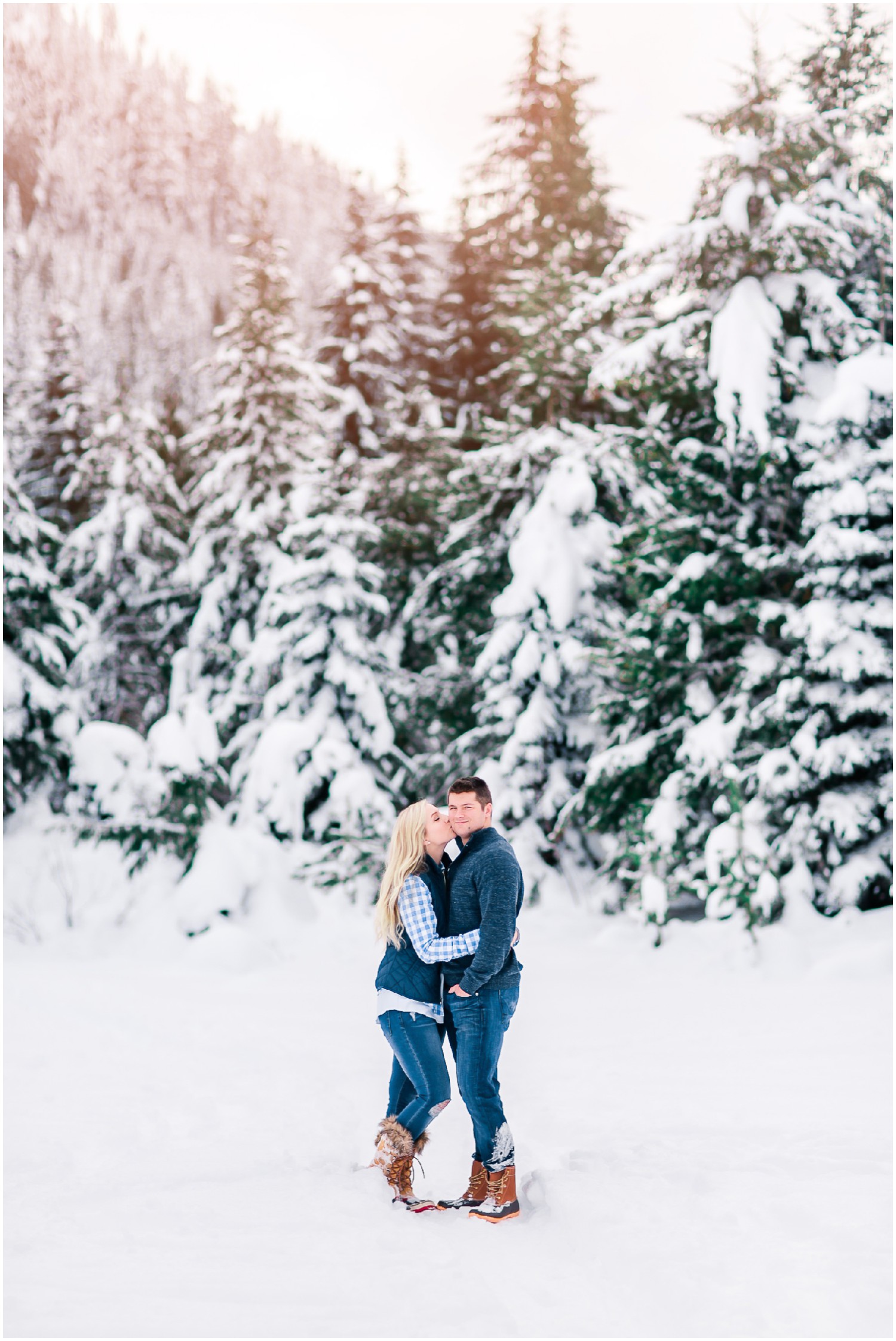 A Magical Winter Engagement Session at Gold Creek Pond