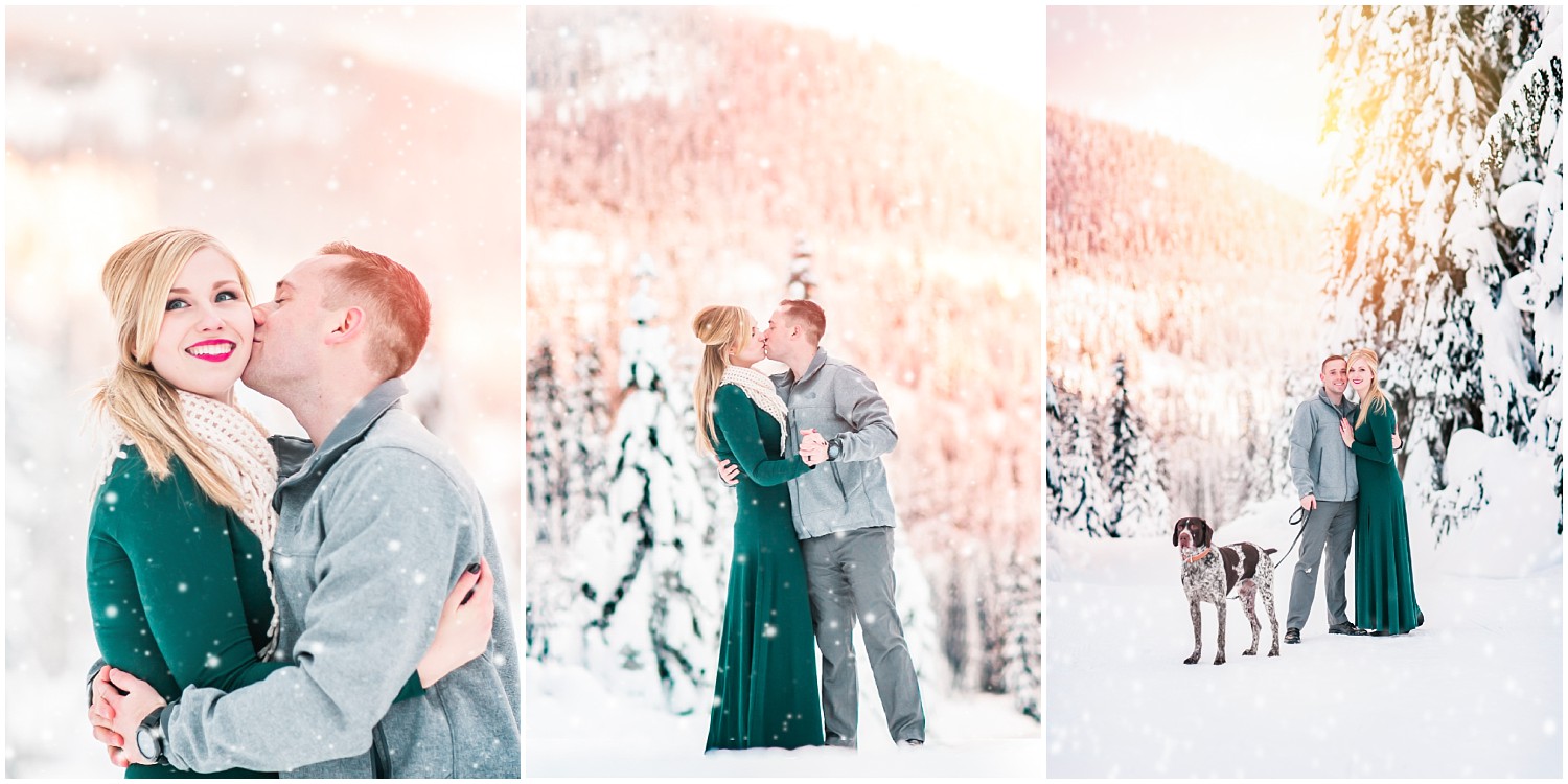 Winter Sunset Snoqualmie Pass Engagement | Cameron & Laura