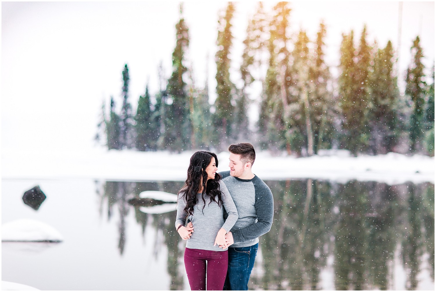 Winter Lake Wenatchee Engagement | David & Eliza