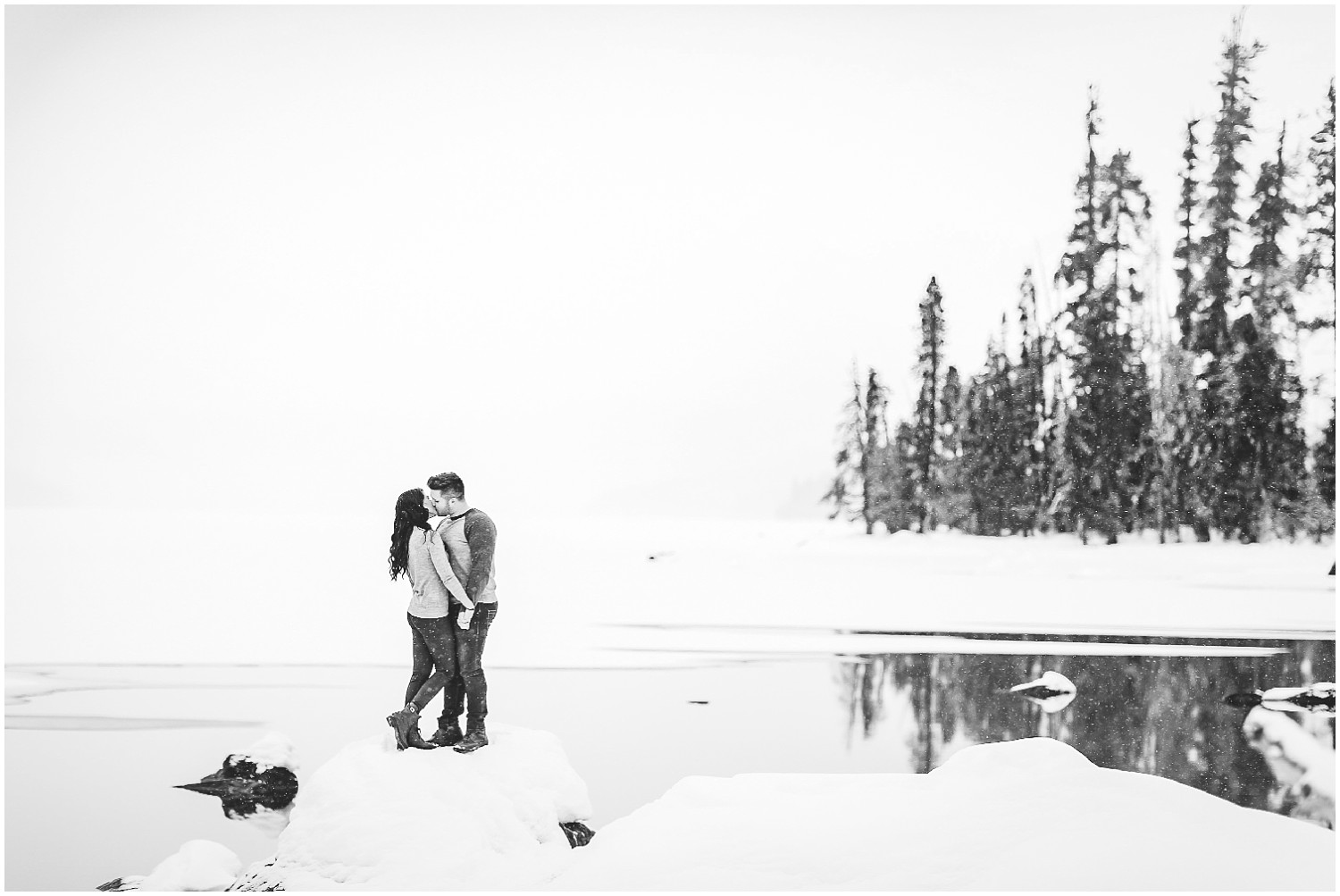 Winter Lake Wenatchee Engagement | David & Eliza