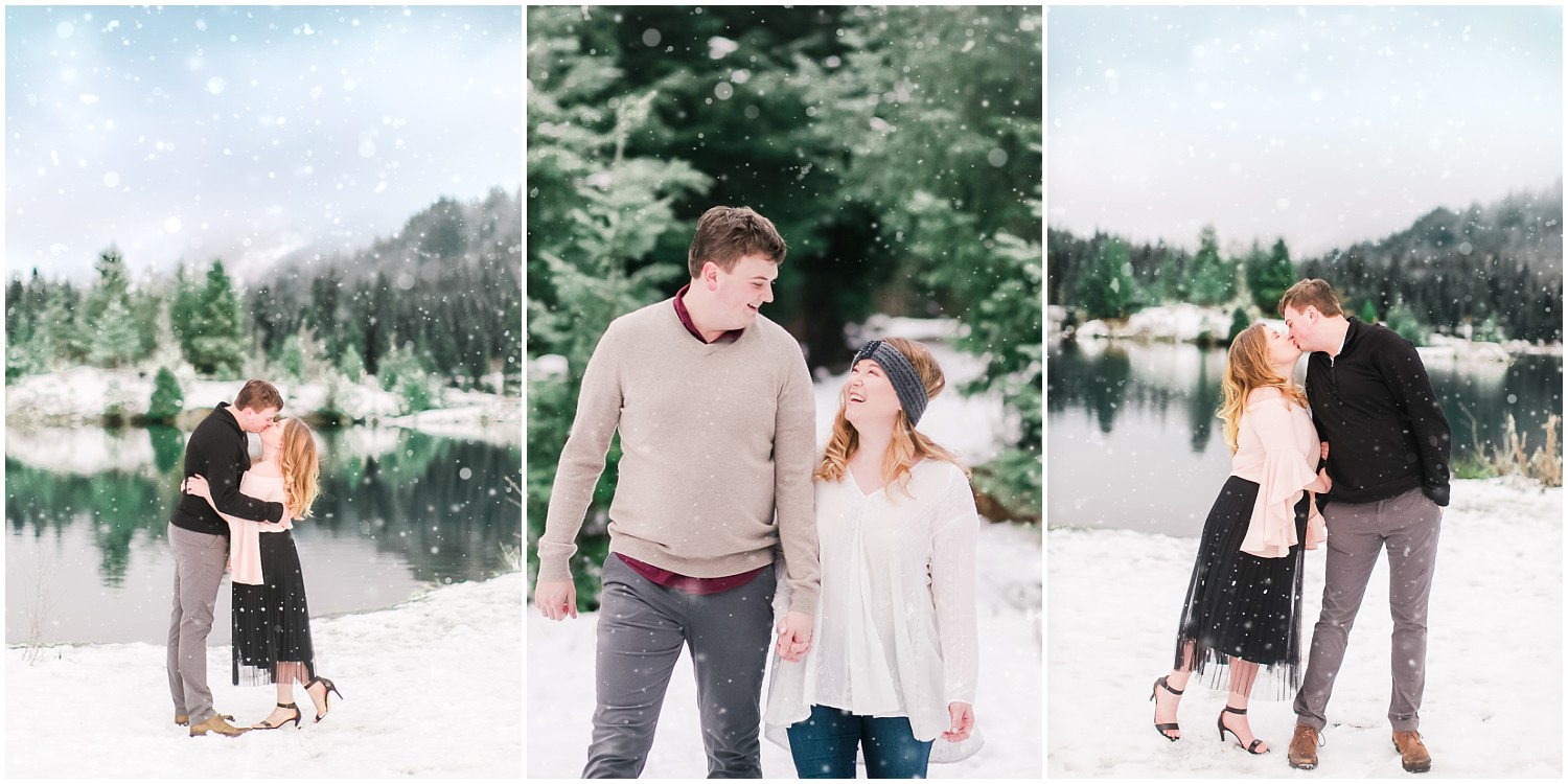 Snowy Gold Creek Pond Engagement Session | Conor & Sarah