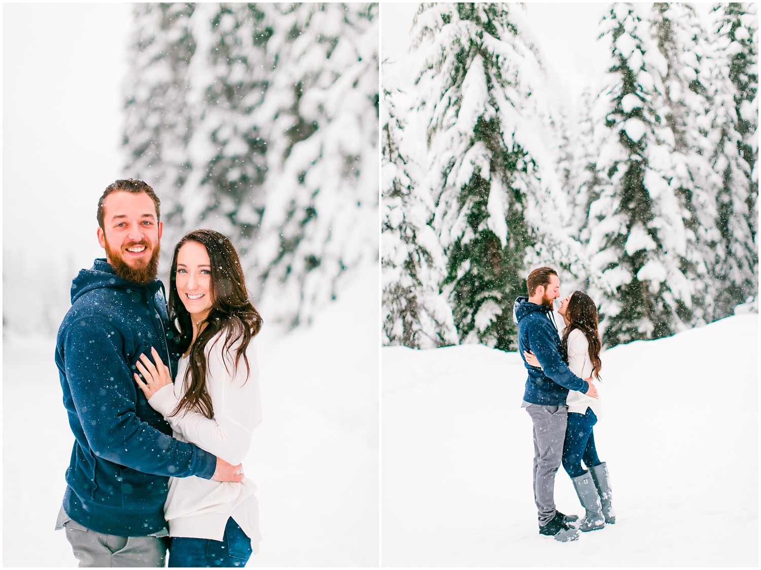 Snowy Alpental Engagement | Cole & Ashley