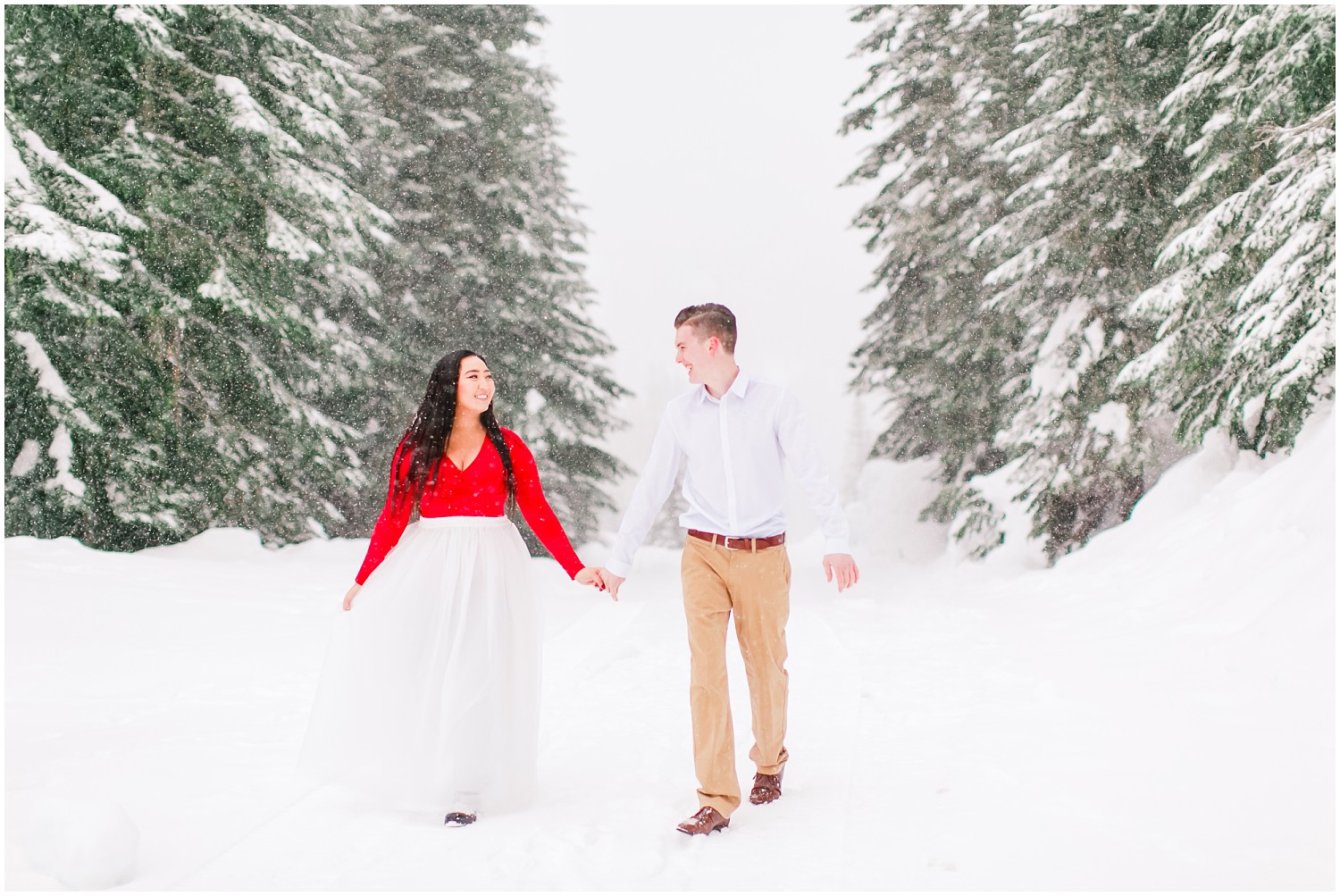 Snowy Winter Alpental Engagement | Andrew & Vivian