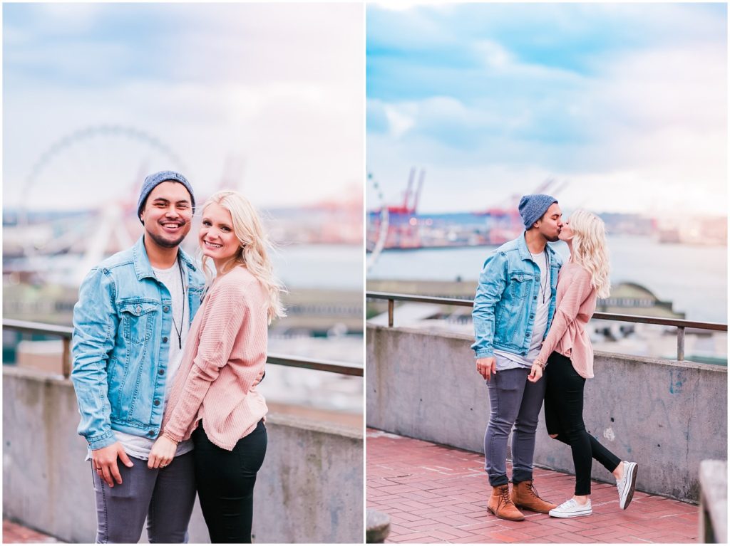 Stormy Downtown Seattle Engagement Seattle Wedding Photographer 