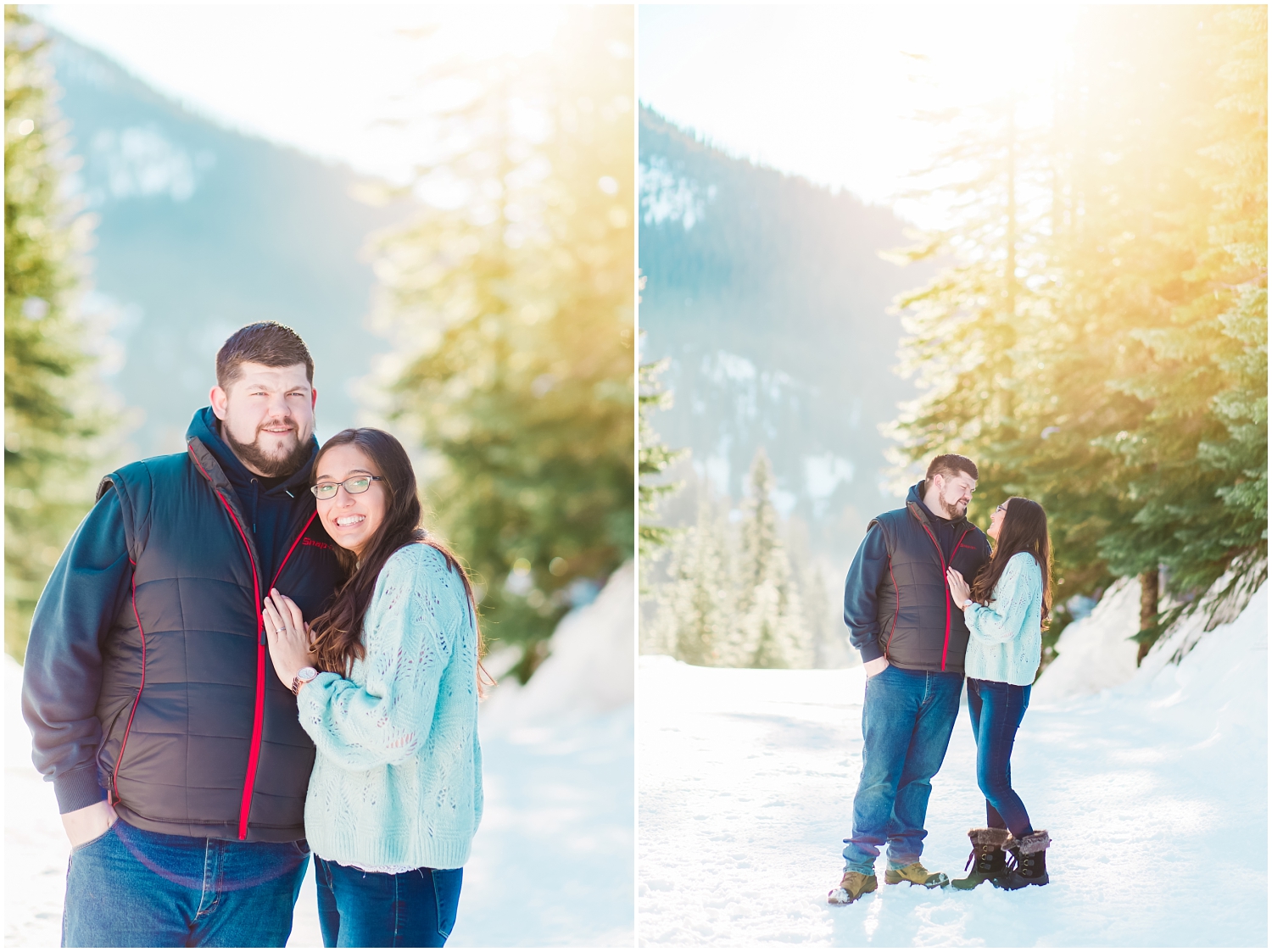 Winter Alpental Engagement Session | Cody & Lexi