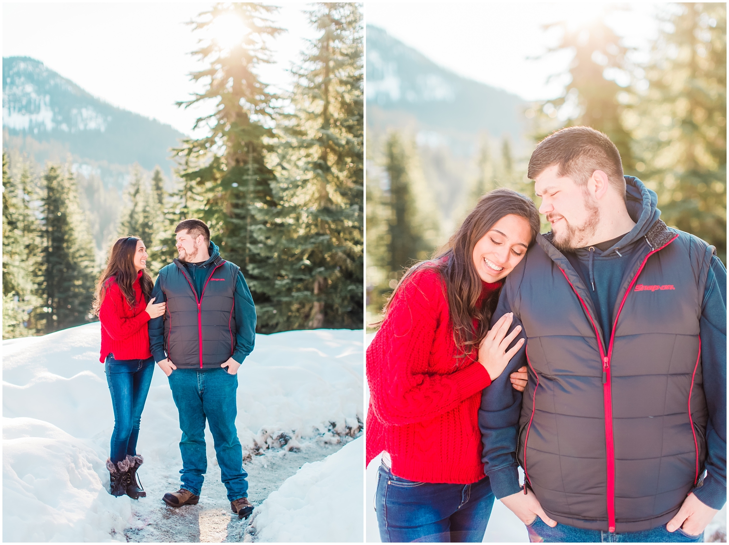 Winter Alpental Engagement Session | Cody & Lexi