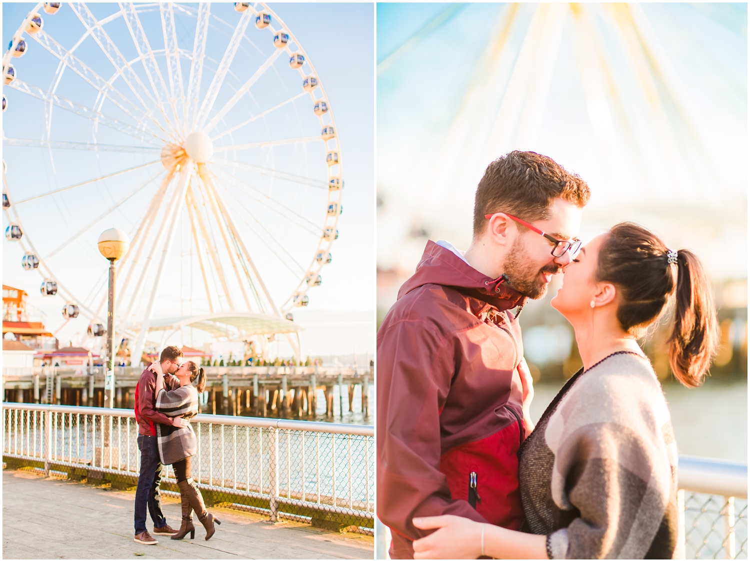 Sunset Downtown Seattle Waterfront Anniversary Session | Stephan & Ale