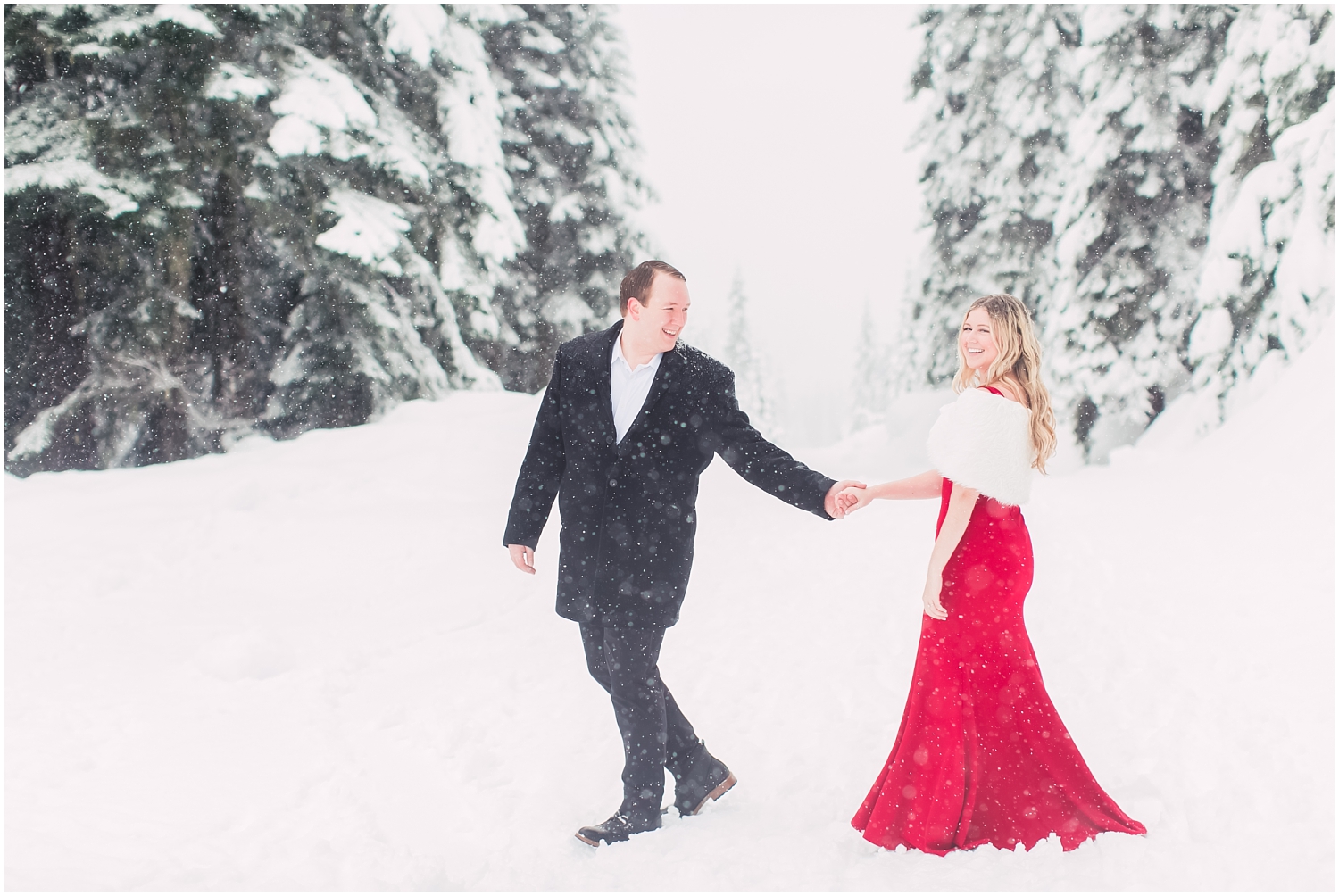 Snowy Alpental Engagement | Tanner & Maggie