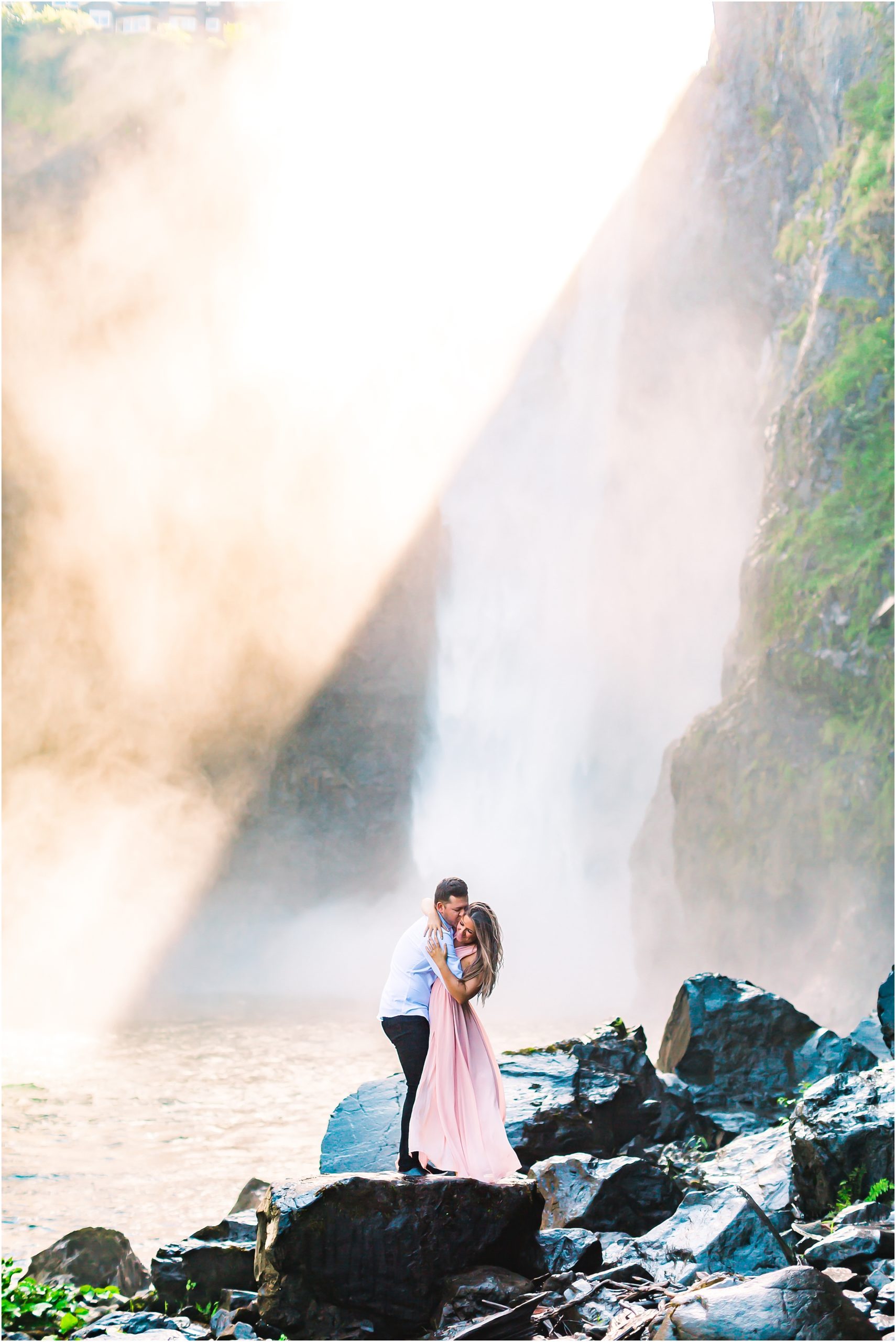 Washington Waterfall Engagement | Mirza & Ambera