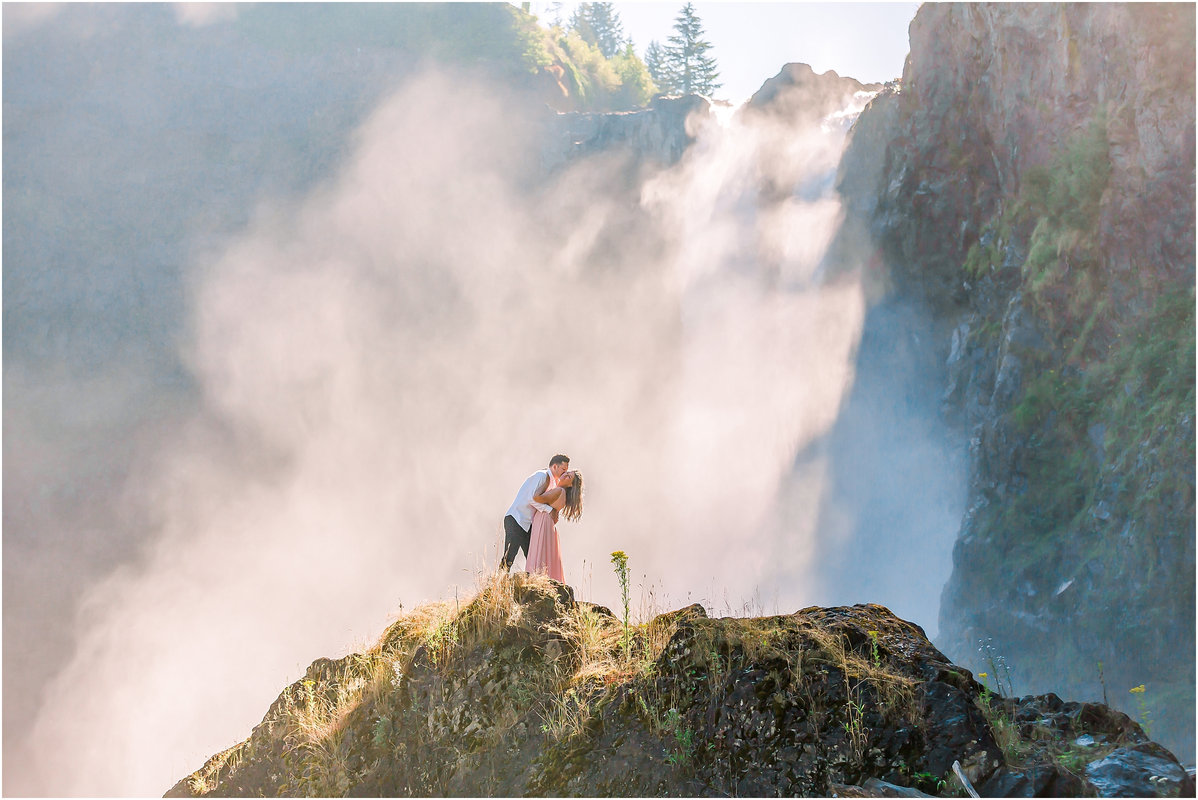 Washington Waterfall Engagement | Mirza & Ambera